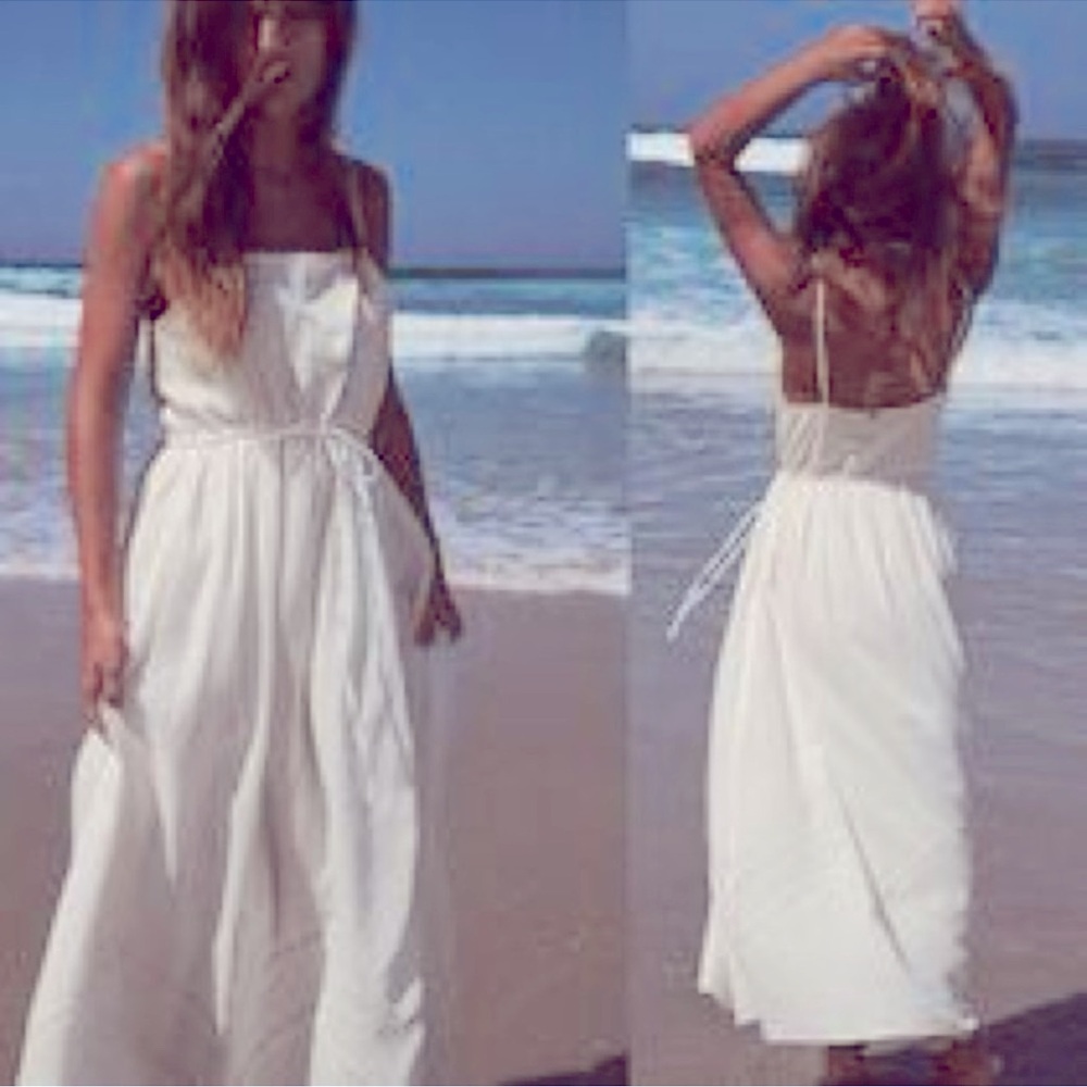 NWT ZARA EMBROIDERED LINEN BLEND DRESS